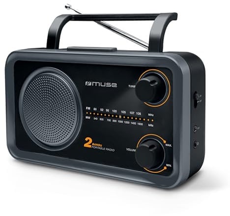 Muse M-06 DS Küchenradio (FM, MW) Radio, Netz- und Batteriebetrieb, AUX-In für Handy, schwarz