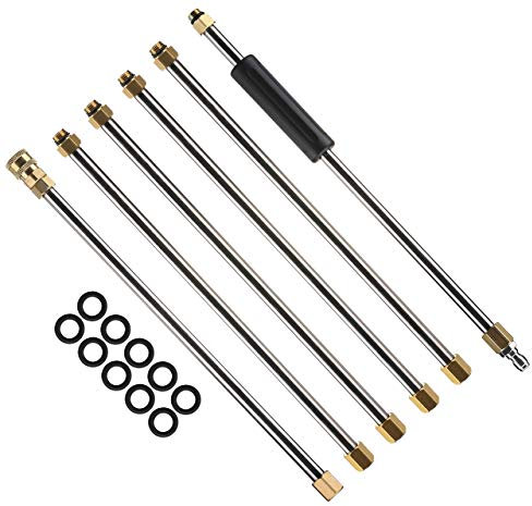 M MINGLE Hochdruckreiniger Wand Verlängerung Ersatzlanze 2,1 m Schnellanschluss 1/4 Zoll 4000 PSI