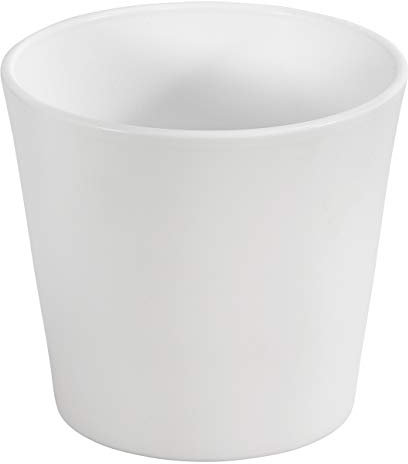 Dehner Übertopf, Ø 36 cm, Höhe 29 cm, Keramik, glasiert, weiß