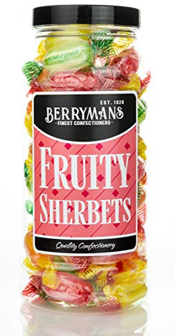Original Fruit Sherbets Sherbet Fruits Lemons Retro Sweets Gift Jar By Berrymans Sweet Shop - Classic Sweets, Traditional Taste.