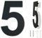 Numero civico esterno moderno acciaio inossidabile,altezza 125 mm, placcato nero (Numero 5 Cinque)