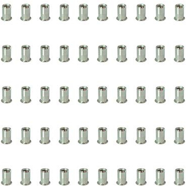 50 pièces écrou à sertir en Inox (304) M4 M5 M6 M8 M10 tête plate avec rayures verticales, avec fiche technique
