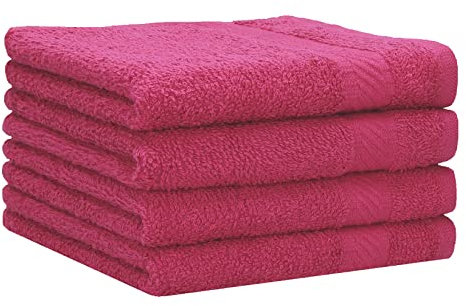 Betz Palermo Duschtücher – 4X Duschtuch aus 100% Baumwolle - Badetuch – Saunatuch –Liegetuch - 70 x 140 cm Farbe Cranberry