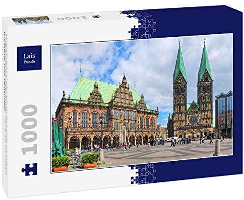 Lais Puzzle Panoramablick auf den Bremer Marktplatz mit Rathaus und Bremer Dom, Deutschland 1000 Teile