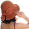 Chapeau de paille pliable à large bord pour femme et fille - orange - Taille L
