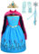 Lito Angels Prinzessin Elsa Krönung Kostüm Kleid für Kleinkind Mädchen, Eiskönigin Schneekönigin Krönungskleid Verkleidung mit Umhang und Zubehör Größe 3-4 Jahre 104