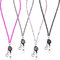 4 Cordones de Cristal con Porta Credencial Retráctil y Llavero, Correa de Diamantes de Imitación Brillante, Correa de Cuello de Tarjetas de ID (Negro, Gris, Multicolor, Rosa Rosa)
