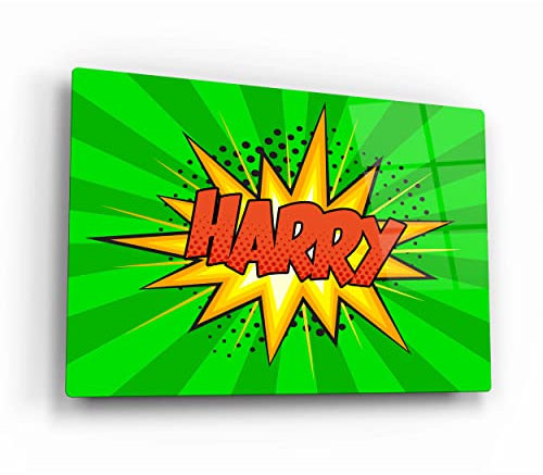 iCaseDesigner Personalised Metal Comic Book Style Room Door Sign - Green with Orange Text. Add Childs Name to Personalise Bedroom, Nursary, Treehouse, Playroom.