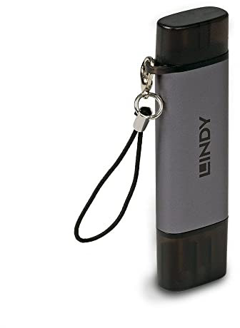 LINDY Lecteur de Carte SD/MicroSD USB 3.2 Type C & A