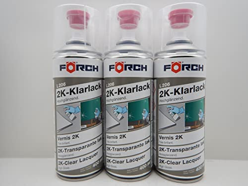 Förch 2K KLARLACK L206 LACK SPRAY SPRAYDOSE DOSE HOCHGLÄNZEND 400ML (3)