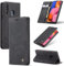 SLWYF Handyhülle für Samsung Galaxy A20S Hülle, PU Leder Flip Tasche Klappbar Magnet Wallet Lederhülle, Silikon Bumper Klapphülle Case mit Kartenfäch für Samsung Galaxy A20S, Schwarz