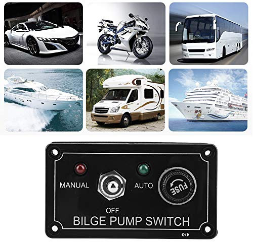 Bilgepumpen-Schaltfeld, Bilgenpumpenschalter für Marineboote, 12-V-DC-Bilgenpumpenschalter, Bedienfeld Manuell/aus/Automatisch mit LED-Anzeige für Bootsmarine