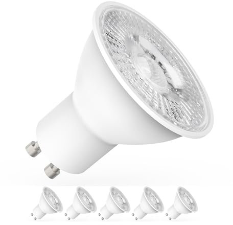 Yiahin Ampoules LED GU10 5W - Équivalent 50W - 450 Lumens - Blanc Neutre 4000K - Angle de 120° - Faible Consommation - Éclairage Énergétique et Économique - Pack de 5