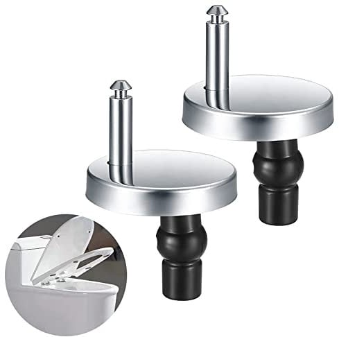 2 PCS Toilet Seat Hinges Fixings, Quick Release Toilet Top Fix Blind Hole Fittings,Toilet Seat Hinge with Spare Expanding Rubber Screws Nuts Bolts for WC Toilet Blind Holes