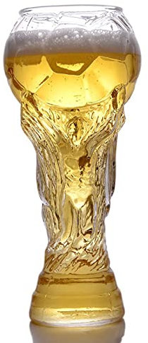 Verre bière Coupe Monde Verre bière forme ballon football, 15,2oz tasse bière Coupe Monde, verres bière forme ballon football Cadeaux pour papa, petit ami et tous les amateurs de football,600ML
