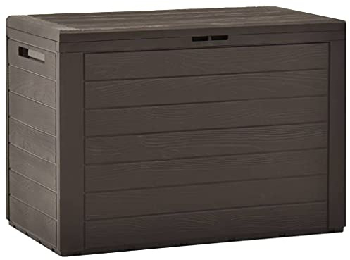 homiuse Gartenbox Braun 78x44x55 cm Auflagenbox Aufbewahrungsbox Aufbewahrungstruhe Gartentruhe Kissenbox Garten Wasserdicht Kissenbox Outdoor Wasserdicht Abschließbar Innen und Außenbereich