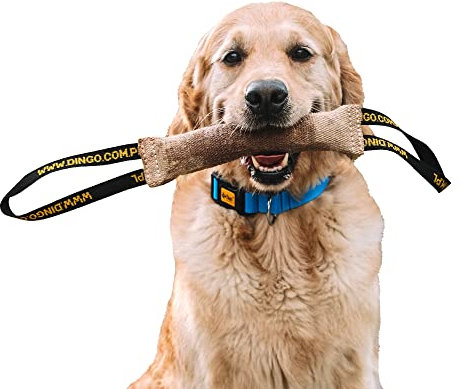 Dingo Jouet en Jute à Deux Poignées pour l'Éducation Canine, Le Récupérer, l'Apprentissage de la Morsure, Le Jeu de Proie, Tir à la Corde, Amusant, Mâcher pour Chien Fait à la Main 28 cm 10598