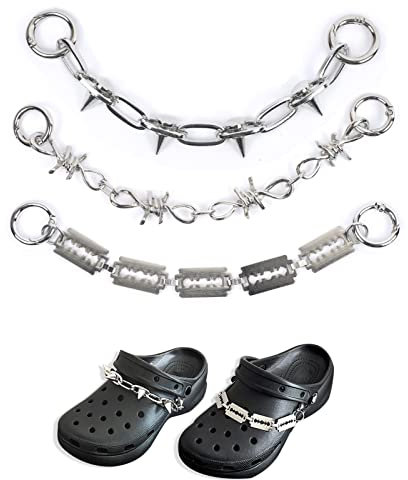 animacoser 3 StÜCk Schuhanstecker Kette, Rivet Anstecker Schuhschmuck Für Schuhe Rucksack Hose DIY, Pin Anstecker Ketten Stecker Dekorationen