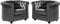 Vente-unique-Sessel 2er-Set - Samt - Anthrazit - Chesterfield