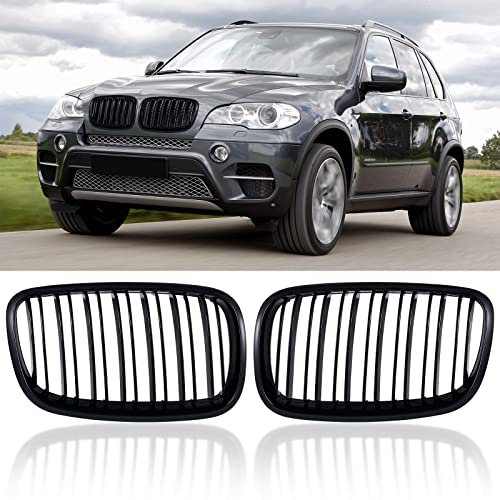 TOPTHAN E70 Nieren Schwarz Passend für BMW 2006-2013 E70 E71 E72 X5 X6 Grill Glanz Schwarz Doppelsteg Sport Kühlergrill
