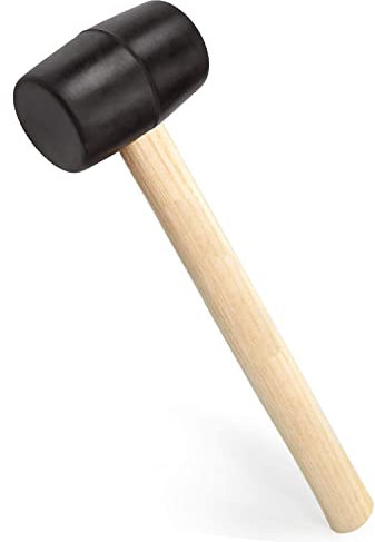 Edward Tools Rubber Mallet Hammer - 8 oz. Small Mallet with Wood Handle - Double Faced Heavy Duty Rubber Head