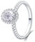 Ayoiow Ehering Damen Einzeln, Ring Weißgold Damen 585 mit Oval Moissanit 1ct Ring Weiß Größe 66 (21.0)