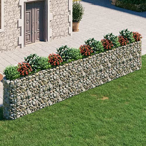 XIAOGUANG Lit surélevé à Gabion Fer galvanisé 540x50x100 cm,Lit Surélevé à Gabion,Gabion Jardinière de Jardin,Jardiniere Gabion