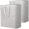 Lifewit Cesto Ropa Sucia 100L, Cesta Ropa Sucia Impermeable con Asas Extendidas, Laundry Basket, Cubo Ropa Sucia Plegable, Bolsa Ropa Sucia para Baño, Dormitorio, Lavadero, Gris, Paquete de 2