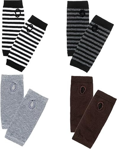 JITNGA 4 Paar Warme Fingerlose Handschuhe Für Handgelenk Mit Daumenloch Gothic Zubehör Cosplay Arm Handwärmer Für Frauen Winter Unisex