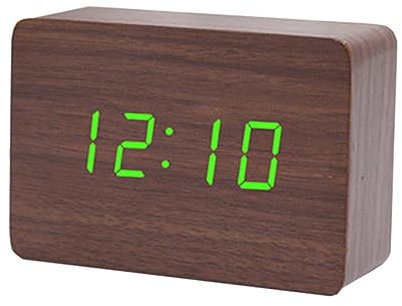 Artibetter Herrenuhren Digitaluhr Holzuhr Holz-Schreibtisch-Led-Uhr Sprachsteuerung Holzuhr Led-Leuchtholz-Uhr Wecker Stille Glocke Tischuhr Bambus-Holztisch Japanisch Und Koreanisch
