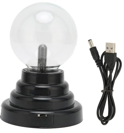 Cyrank 7,6 Cm Plasma-Kugel, Plasma-Kugel-Lampe, Nebelkugel, Donner, Blitz, Plug-in, Stromkugel, Licht, Berührungsempfindlich, Für Party-Dekorationen(3-inch battery and USB dual-use)