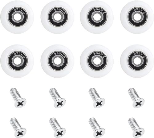 Nicoone Roulettes de Porte de Douche,23 mm Roues en Haut ou en Bas, porte Coulissante Douche pour Cabine Salle de Bains Porte en Verre (23mm/M5)
