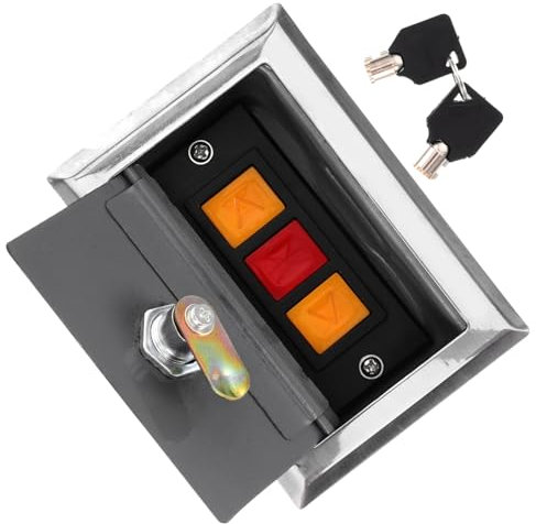 Homoyoyo Handbuch Druckknopfsteuerkasten Für Elektrische Rolltore Kunststoff Gehäuse Mit Fernbedienung Kompatibel Verdecktes Schloss Für Garagentore Und Rollläden Im Außenbereich