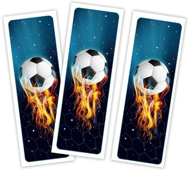 Minkocards Mitgebsel Kindergeburtstag Jungen 12 Lesezeichen Fussball Fußball Gastgeschenke für Jungsgeburtstag