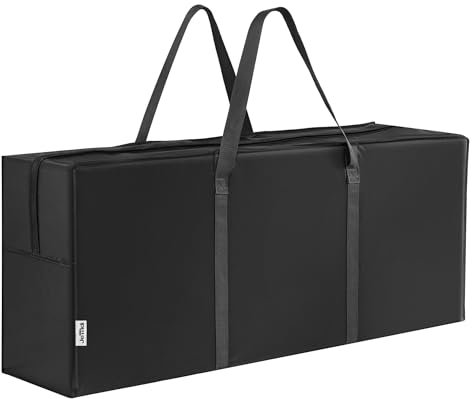 JEMIDI Aufbewahrungstasche Auflagentasche für Gartenauflagen - 125x30x50cm Gartenmöbel Polster Stuhlauflagen Aufbewahrung mit Griff & Reißverschluss - schwarz