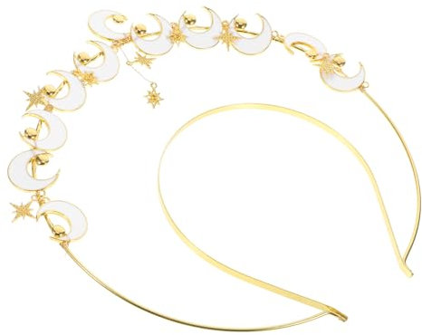 Housoutil Mond Haarkranz Damen Halo Haarband Metalle Headpiece Für Hochzeit Party Prom Elegantes Accessoire Mit Monddekoration Für Verschiedene Frisuren