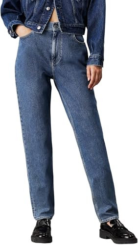 Calvin Klein Donna Jeans Mom Jean Tapered Fit, Blu (Denim Medium), 25W/30L