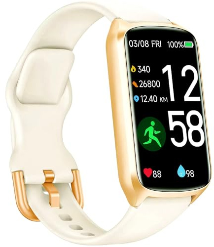 Amzhero Health Fitness Tracker with 24/7 Heart Rate, Blood Oxygen, Blood Pressure, Sleep Tracker, 5ATM Waterproof Activity Trackers with Step Tracker, Pedometer (S & L Bands Included)
