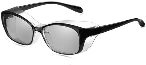 FGAQLUK Anti-Pollen-Allergie-Brille, Polarisierte Sonnenbrille, Anti-Blaulicht-Anti-Beschlag-Brille, Dreidimensionaler Schutz, Geeignet For Menschen Mit Empfindlichen Augen(Color:Schwarz)