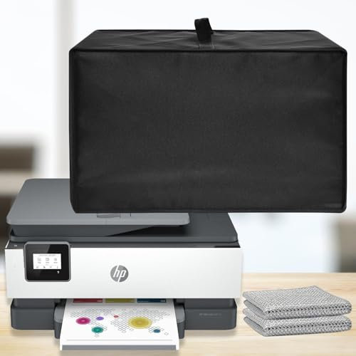 Lasesasies Druckerabdeckung, wasserdicht & staubdicht für HP OfficeJet Pro 9125e/9015e/8135e/8139e, Schwarz Nylon Home Printer Dust Cover