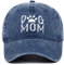 BABAHU Bestickte Baseballkappe für Damen, Motiv: Hund, Mama, Papa, verstellbar, Denim-Baseballkappe (DE/NL/SE/PL, Alphanumerisch, Einheitsgröße, B01-Mom-Navy Blue)