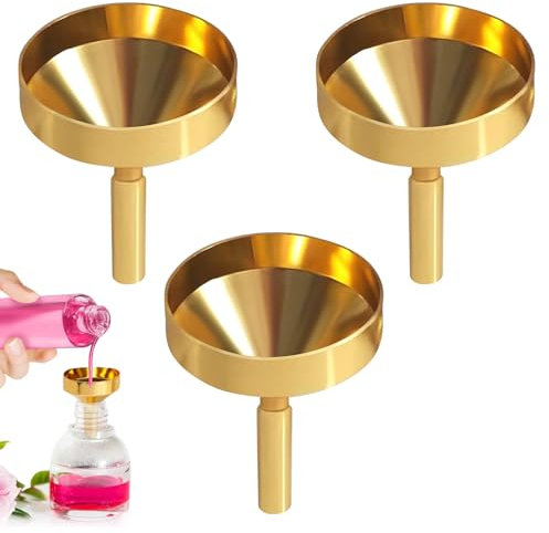 3 PCS Small Funnels for Filling Bottles, Mini Funnel for Filling Small Bottles or Containers, Metal Small Funnel for Mini Bottles, Perfume, Wine Pot, Cosmetics, Essential Oils (Mouth Diameter 2.5cm)