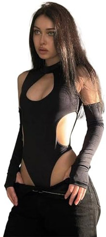 Olanstar Spinne Superheldin Kostüm Damen Erwachsene Einteiliger Superhelden Kostüm Halloween Anime Cosplay Bodysuit Karneval Party (grauschwarz M1)