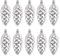 10PCS Weihnachtskugeln Christbaumkugeln Glitzer Christbaumanhänger Zapfen Tannenbaumzapfen Kunststoff Weihnachtskugeln Weihnachtsbaumdeko Christbaumschmuck zum Anhängen für Party, Weihnachten (Silber)