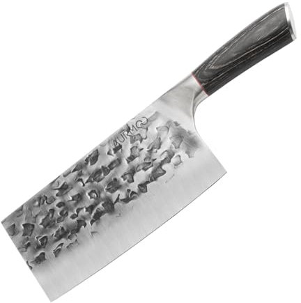 AURMOO 20cm Hackmesser, Scharfes Hackmesser Kochmesser Edelstahl Fleichmesser, Profi Hack Messer Fleischerbeil, Messer Metzgerbeil Hackbeil aus Edelstahl, Kochmesser fur Küche.