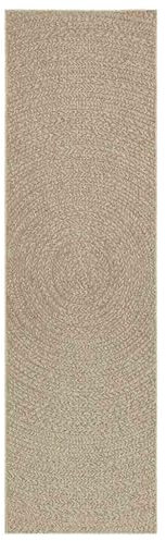 vidaXL Teppich, Läufer Jute-Optik Indoor Outdoor, Teppich UV-beständig für Terrasse Balkon Garten Wohnzimmer, Küchenteppich, Beige 80x250cm