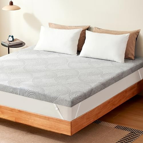 NewentorLife Matratzenauflage für Doppelbett, dick, Doppelschaum-Matratzenauflage mit 100 Nächten Schlafweg