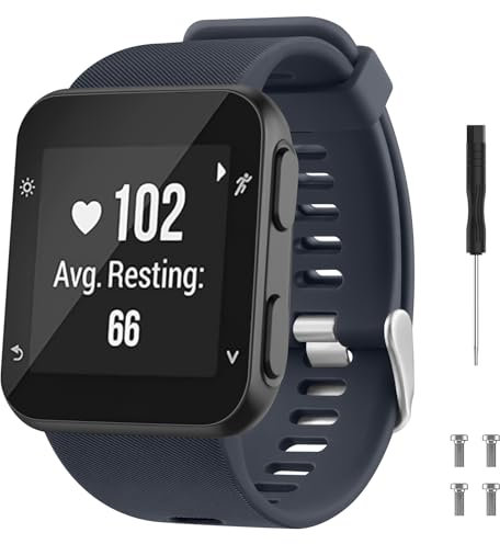 Armband kompatibel mit Garmin Forerunner 35, weiches Silikon-Ersatzarmband für Garmin Forerunner 35 Smartwatch (blau)