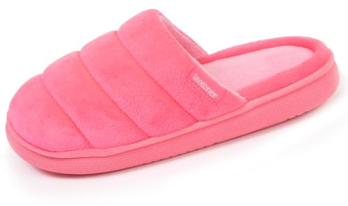 Isotoner Chaussons Mules femme semelle ultra moelleuses confortables | Pantoufle Microvelours Mousses complémentaires pour un confort durable et un maintien optimal au quotidien.