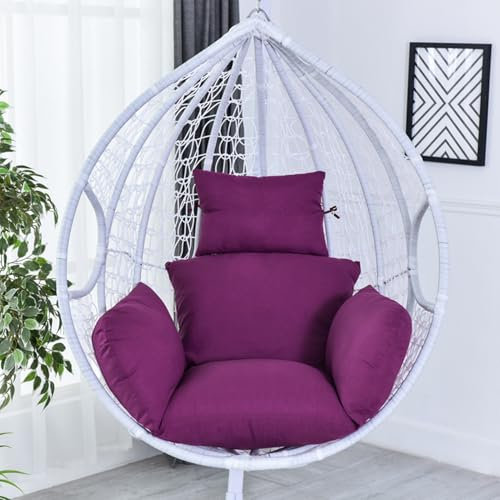 FHQGZT Hängesessel Kissen, Ersatzkissen für Hängesessel Sitzkissen Rückenkissen,Outdoor Hängesessel Kissen, für Hängesessel, Polster, Hängekorb, Schaukel Korb,Gartenstuhl Kissen Hängestuhl (Purple)